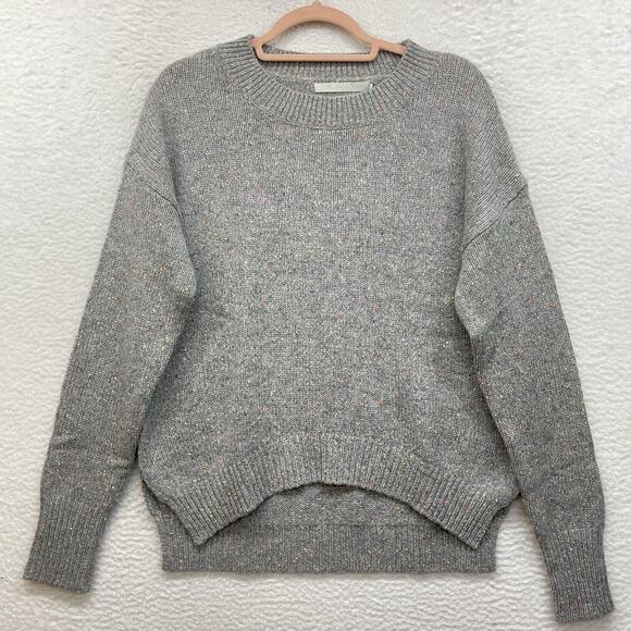 One Grey Day Sweater Womens Small Gray Lyle Cashmere Speckled Pullover Knit Cozy - Picture 1 of 11